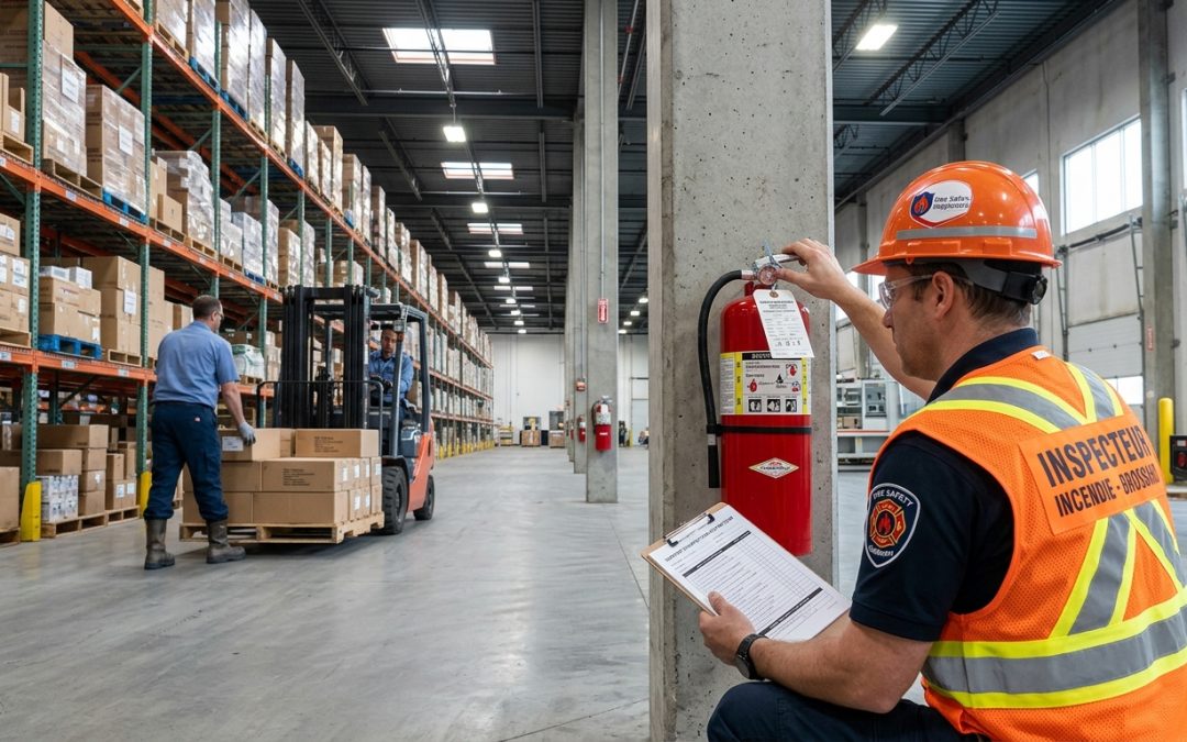 Inspection d'extincteurs pour entrepôts et centres de distribution